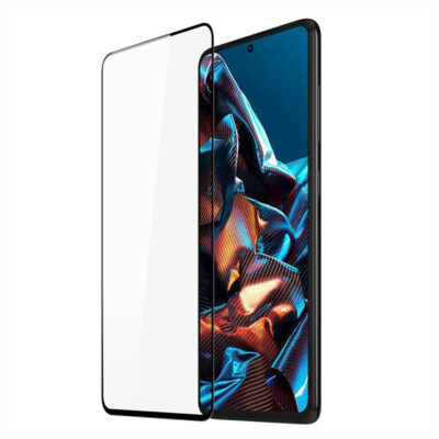 Juodais apvadais apsauginis stikliukas Xiaomi Redmi Note 12 Pro 5G su plonu skaidriu stiklu