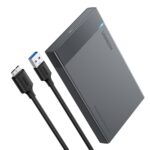Juodas 2.5 colio HDD SSD adapteris Ugreen US221 su 0.5 metro laidu
