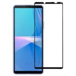 Juodas 2.5D apsauginis ekrano stikliukas Sony Xperia 10 III ekrano apsaugai