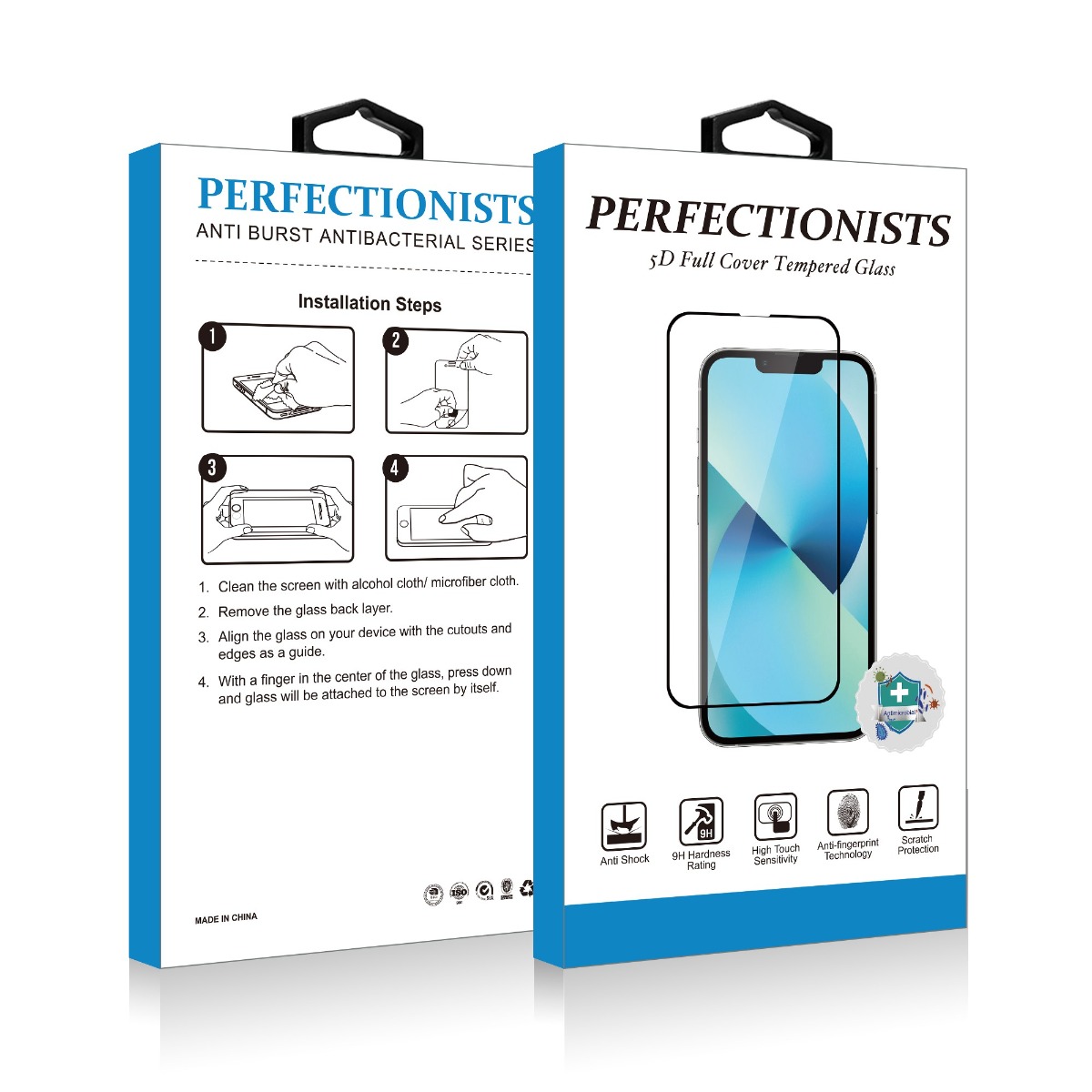Juodas 5D apsauginis ekrano stikliukas Apple iPhone 12 Mini Perfectionists Juodas 5D apsauginis ekrano stikliukas Apple iPhone 12 Mini Perfectionists pakuotėje