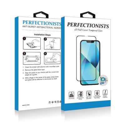 Juodas 5D apsauginis ekrano stikliukas Samsung G991 S21 5G Perfectionists pakuotė su instrukcijomis