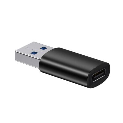 Juodas adapteris Baseus Ingenuity Series USB-A3.1 to Type-C OTG ZJJQ000101 metalinis ir plastikinis korpusas