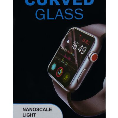 Juodas apsauginis ekrano stikliukas Apple Watch 40mm su lenkto stiklo dizainu