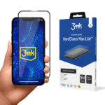 Juodas apsauginis stiklas Apple iPhone 16e 3MK Hard Glass Max Lite su pakuote ir stiklu rankoje