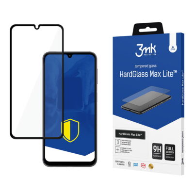 Juodas apsauginis stiklas Samsung Galaxy A256 A25 5G 3MK Hard Glass Max Lite su pakuote