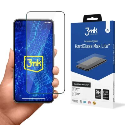 Juodas apsauginis stiklas Samsung S921 S24 3MK Hard Glass Max Lite ekrano apsaugai