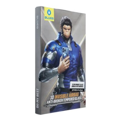 Juodas apsauginis stikliukas 5D Mr. Monkey Glass Apple iPhone 16 Pro dėžutėje su iliustracija