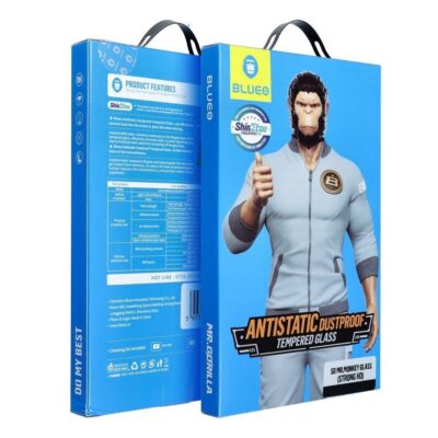 Juodas apsauginis stikliukas 5D Mr. Monkey Glass Samsung S931 S25 telefonui su antistatinė dulkėms atspari apsauga