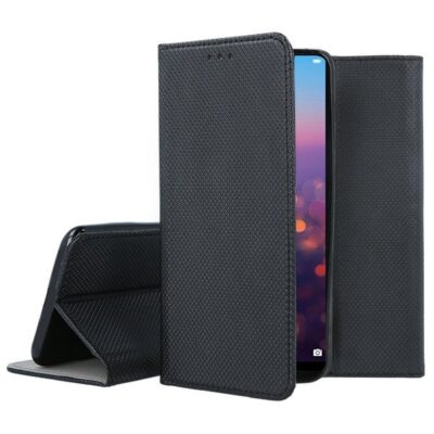 Juodas atverčiamas dėklas Huawei P20 Pro P20 Plus Smart Magnet telefono apsaugai