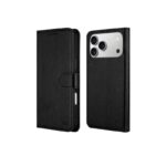 Juodas atverčiamas dėklas Samsung A057 A05 HDD Clasp Wallet su magnetiniu užsegimu ir kameros anga
