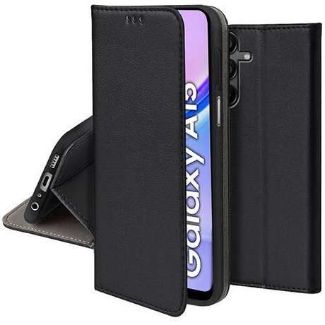 Juodas atverčiamas dėklas Samsung A155 A15 4G A156 A15 5G Smart Magnetic Juodas atverčiamas dėklas Samsung A155 A15 4G A156 A15 5G Smart Magnetic telefono apsaugai