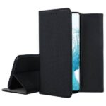 Juodas atverčiamas dėklas Samsung A266 A26 5G Smart Magnet su tekstūruota paviršiaus medžiaga
