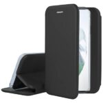 Juodas atverčiamas dėklas Samsung Galaxy A025 A02s Book Elegance telefone su stovu