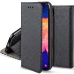 Juodas atverčiamas dėklas Samsung Galaxy A10 Smart Magnet su tekstūriniu paviršiumi