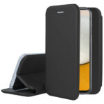 Juodas atverčiamas dėklas Samsung Galaxy A155 A15 4G su įrenginiu