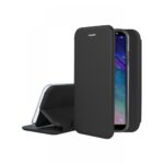 Juodas atverčiamas dėklas Samsung Galaxy A600 A6 2018 saugo telefoną nuo įbrėžimų