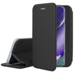 Juodas atverčiamas dėklas Samsung Galaxy N985 Note 20 Ultra Book Elegance ant judriojo telefono su matiniu paviršiumi