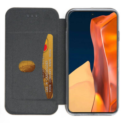 Juodas atverčiamas dėklas Samsung Galaxy S911 S23 5G su kortelės laikikliu