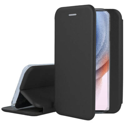 Juodas atverčiamas dėklas Samsung Galaxy S918 S23 Ultra 5G Book Elegance su apsaugine dangteliu