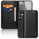 Juodas atverčiamas dėklas Samsung S931 S25 su kortelių ir pinigų laikymo skyriais