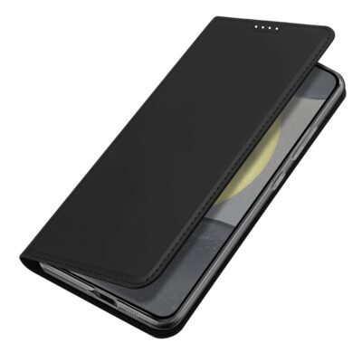 Juodas atverčiamas dėklas Samsung S931 S25 Dux Ducis Skin Pro su matomu telefono ekranu ir atverčiamu viršeliu