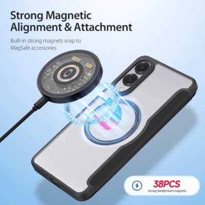 Juodas atverčiamas deklas Samsung S937 S25 Edge Dux Ducis Skin X Pro su magnetine suderinamumu