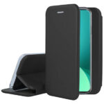 Juodas atverčiamas dėklas Xiaomi 12 ir 12X telefonams book elegance stiliaus