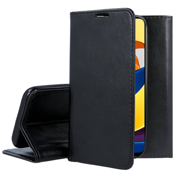 Juodas atverčiamas dėklas Xiaomi Note 11T 5G Poco M4 Pro 5G Note 11 5G Juodas atverčiamas dėklas Xiaomi Note 11T 5G ir Poco M4 Pro 5G telefonams