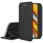 Juodas atverčiamas dėklas Xiaomi Poco X3 NFC ir X3 Pro Book Elegance