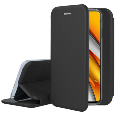 Juodas atverčiamas dėklas Xiaomi Poco X3 NFC ir X3 Pro Book Elegance
