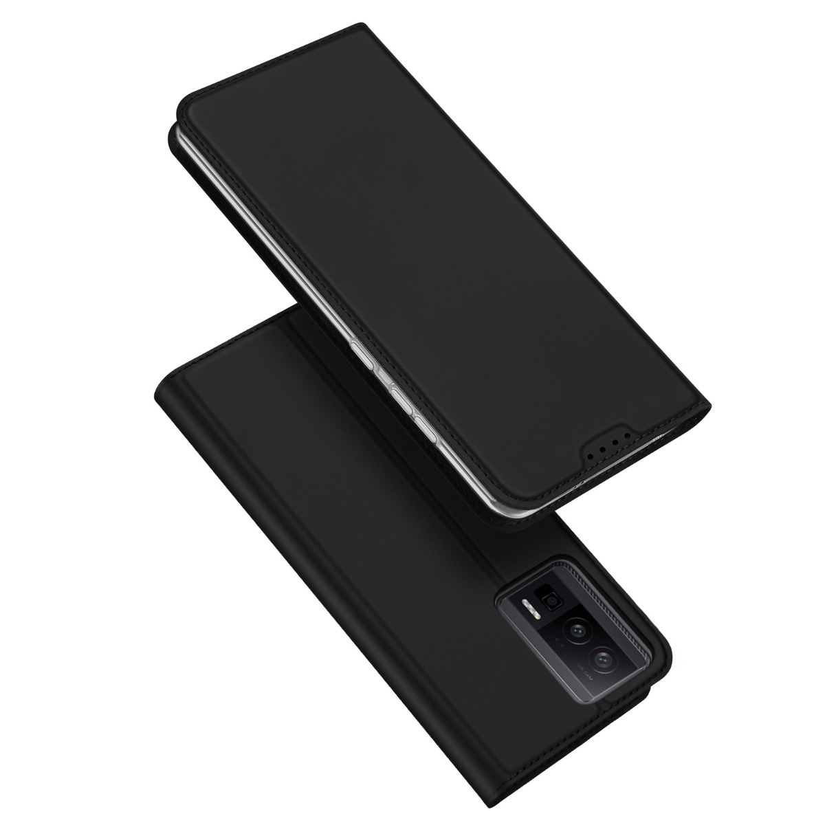 Juodas atverčiamas dėklas Xiaomi Poco F5 Pro 5G Dux Ducis Skin Pro Juodas atverčiamas dėklas Xiaomi Poco F5 Pro 5G su apvaliomis kampinėmis detalėmis ir kamerų skyriumi