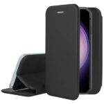 Juodas atverčiamas dėklas Xiaomi Redmi 12 telefono apsaugai book elegance stiliaus