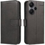 Juodas atverčiamas dėklas Xiaomi Redmi 13 4G su magnetine saga