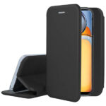 Juodas atverčiamas dėklas Xiaomi Redmi 13C, Poco C65 ir Poco M6 5G telefonams