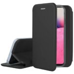 Juodas atverčiamas dėklas Xiaomi Redmi 15 su matiniu paviršiumi