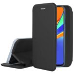 Juodas atverčiamas dėklas Xiaomi Redmi 9C 9C NFC Book Elegance su apverčiama tvirtove priekyje
