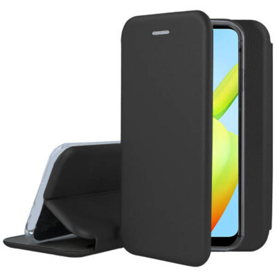 Juodas atverčiamas dėklas Xiaomi Redmi A1 Redmi A2 Book Elegance su apsauga ir stovėjimo funkcija