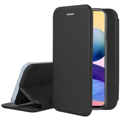 Juodas atverčiamas dėklas Xiaomi Redmi Note 10 5G Poco M3 Pro 5G telefonui