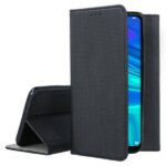 Juodas atverčiamas dėklas Xiaomi Redmi Note 14 5G smart magnet su tekstūruota danga