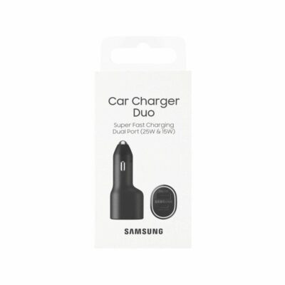 Juodas automobilinis įkroviklis Samsung EP-L4020NBEGEU 40W USB-C ir USB-A prievadais dėžutėje