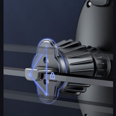 Juodas automobilinis telefono laikiklis Awei X38 su užrakinimo funkcija oro grotelėms