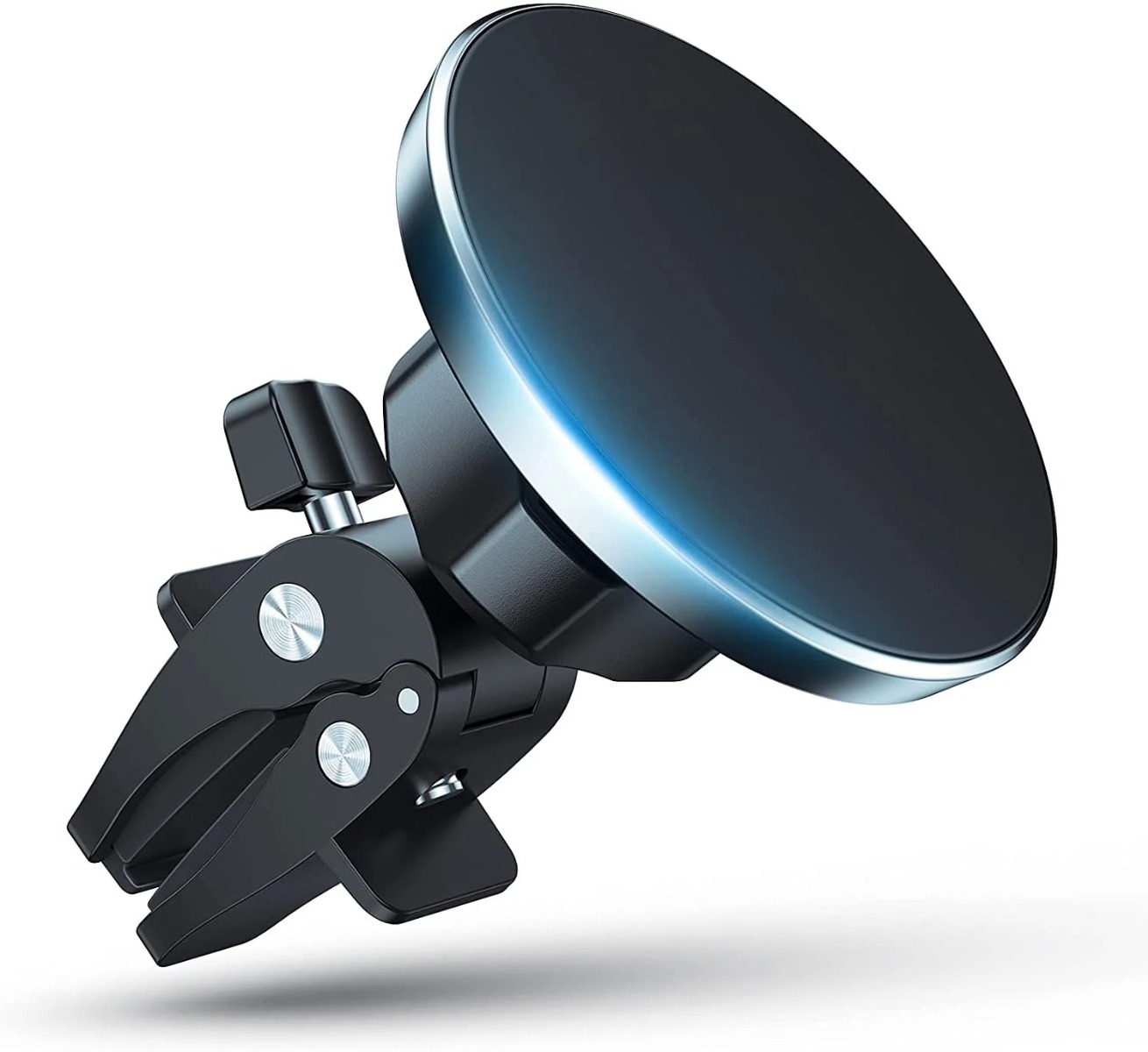 Juodas automobilinis telefono laikiklis Choetech AT0004 Juodas automobilinis telefono laikiklis Choetech AT0004 su magnetiniu tvirtinimu ir ventiliatoriaus grotelių spaustuku