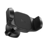 Juodas automobilinis telefono laikiklis Hoco H14 tvirtinamas į ventiliacijos groteles