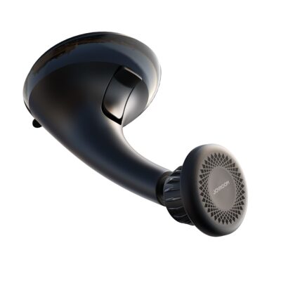 Juodas magnetinis automobilinis telefono laikiklis Joyroom JR-ZS356 su siurbtuku priekinio stiklo tvirtinimui