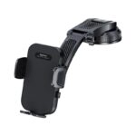 Juodas automobilinis telefono laikiklis Remax RM-C59 PRO su reguliuojamu laikikliu ir silikoninėmis pagalvėlėmis