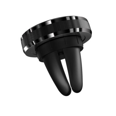 Juodas automobilinis universalus telefono laikiklis Borofone BH8 su dviem spaustukais ventiliacijos grotelių tvirtinimui