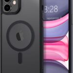 Juodas dėklas Apple iPhone 11 Matte MagSafe su matiniu paviršiumi ir apsauga kamerai