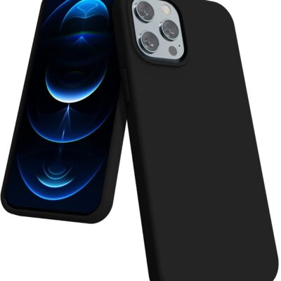 Juodas dėklas Apple iPhone 12 Pro Max Mercury Silicone su raudonos spalvos silikono paviršiumi