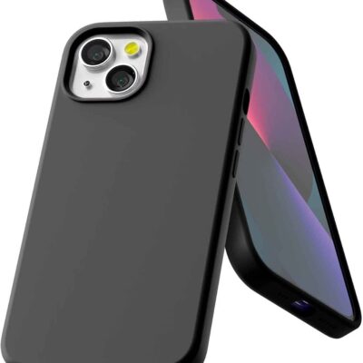 juodas deklas apple iphone 13 mercury silicone telefone su silikonine medziaga ir apsauga kameroms