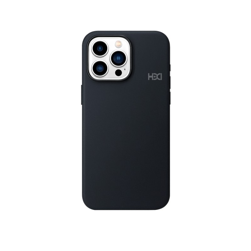 Juodas dėklas Apple iPhone 16 Pro HDD Silicone MagSafe Juodas dėklas Apple iPhone 16 Pro HDD Silicone MagSafe su matiniu paviršiumi ir kameros anga